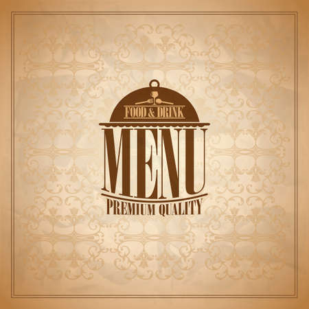 Food and drink retro paper menu design styleのイラスト素材