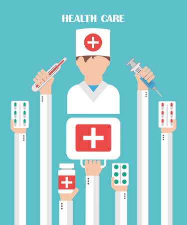 Health care modern flat background ,concepts designのイラスト素材