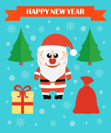 Happy New Year modern concept flat design cardのイラスト素材