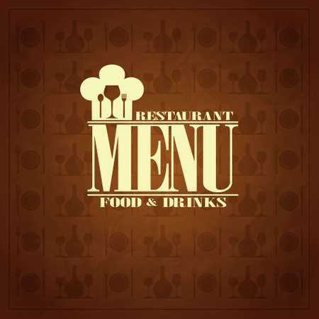 Restaurant food and drinks , retro menu design styleのイラスト素材