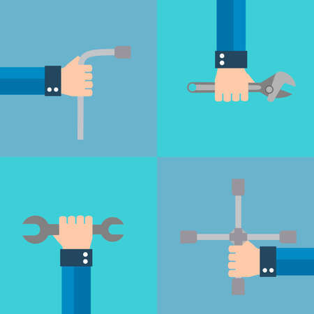 Wrench design flat set.Vector illustrationのイラスト素材