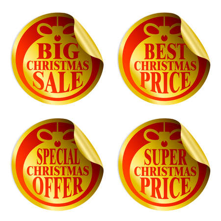 Christmas sale stickers with christmas ball big sale.Vector illustrationのイラスト素材