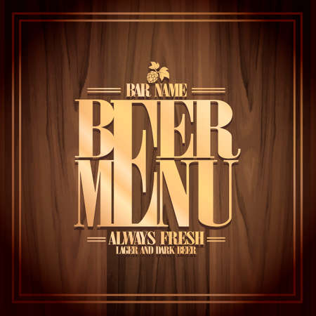 Lager and dark Beer menu design for bar .Vector illustrationのイラスト素材