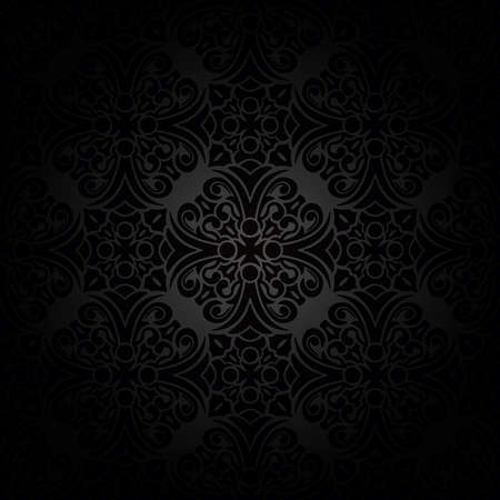 Vintage seamless background with black abstract pattern.Vector illustrationのイラスト素材
