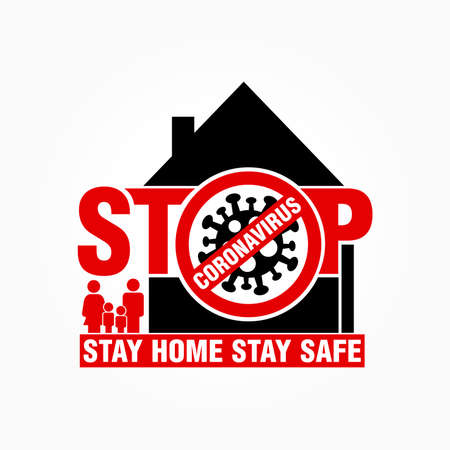 Stop Coronavirus. Stay Home. Stay safe. COVID-19 pandemic, spread of coronavirus in world. Vector illustrationのイラスト素材