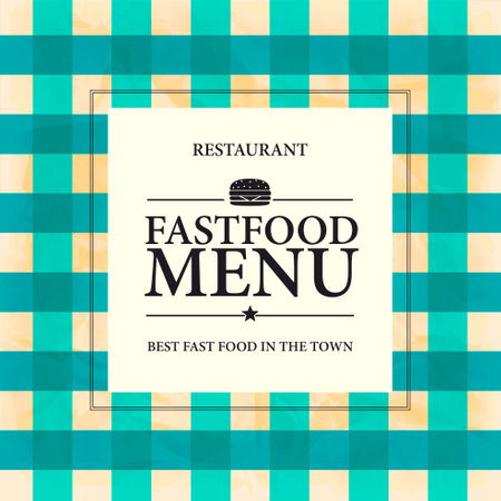 Retro fast food menu. Best Fast Food in the town. vector illustrationのイラスト素材