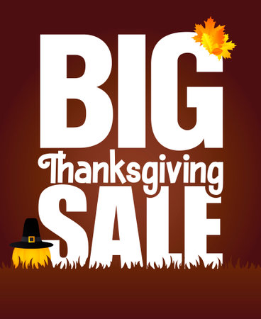 Big Thanksgiving Sale poster for holiday. Vector illustrationのイラスト素材