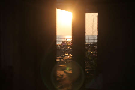 Very beautiful summer sunset on the sea