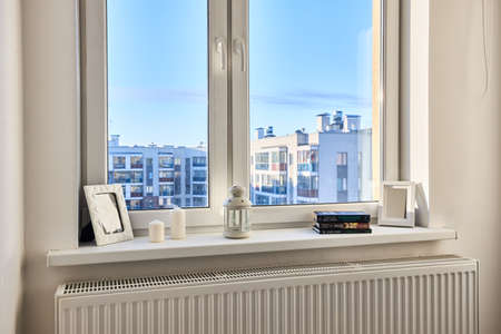 Photos of the interior of a small cozy bright studioの写真素材