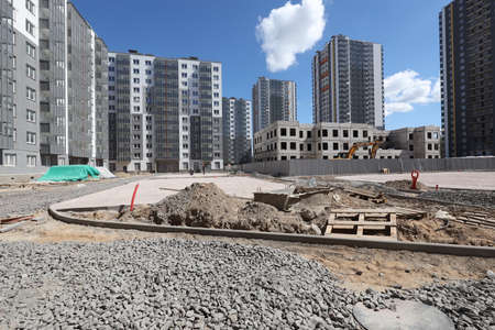 Photos of the construction process of the residential complexの写真素材