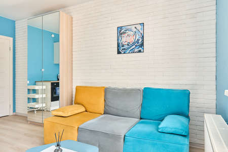A cozy studio apartment with different decor