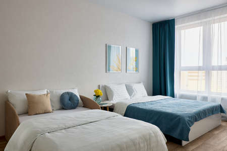 A cozy studio apartment with different decor