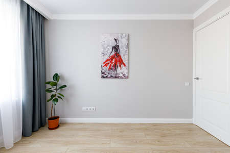 Empty room with minimal finishes for saleの写真素材