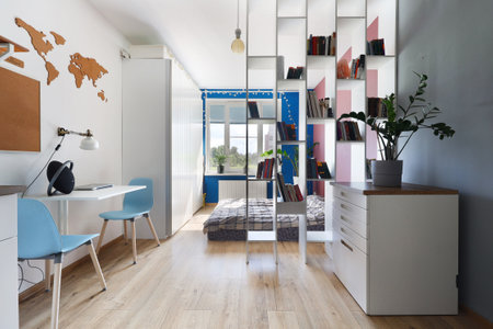 Prepared beautiful apartment with decor for saleの写真素材