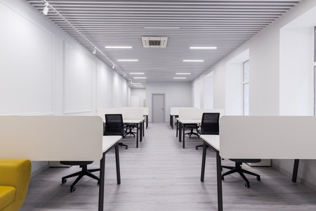 Empty office after renovation with new furniture