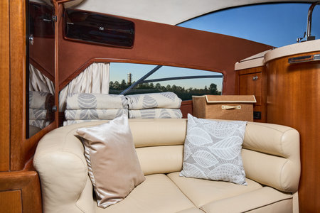 Photograph of the interior of the yachtの写真素材