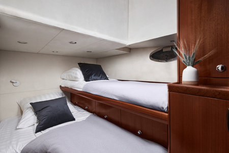 Photograph of the interior of the yacht
