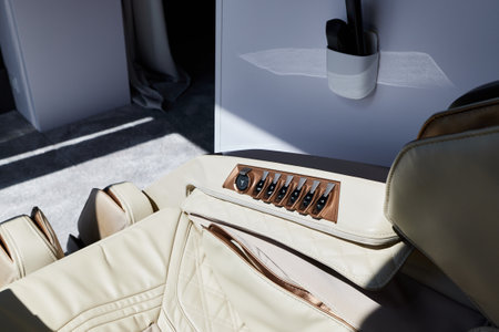 Detail of a massage chair close up