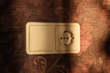A modern electrical outlet is beautifully positioned on a decorative wall, enhancing style
