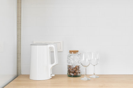 Explore the world of modern kitchen appliances and decor that enhance your culinary experienceの写真素材