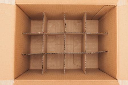 Wellstructured Cardboard Box equipped with Dividers designed for Efficient Storage of Items