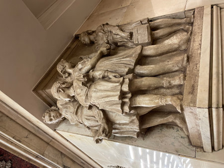 An Intricate and Detailed Sculptural Grouping Found in a Historic and Elegant Interior Spaceの写真素材