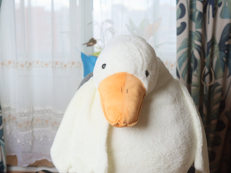 This is an incredibly adorable plush duck toy that is perfect for children as well as collectorsの写真素材