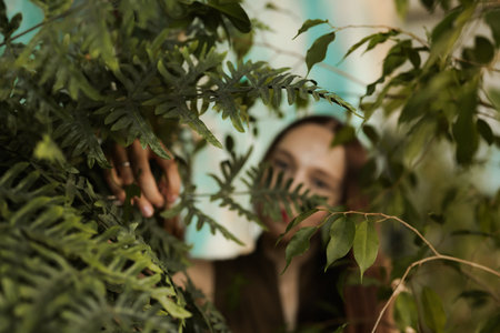 A Serene Portrait Captured Among Lush Greenery that Embodies Natural Beauty and Calmness