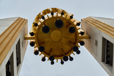 This is a unique and innovative architectural structure that features a distinctive circular design