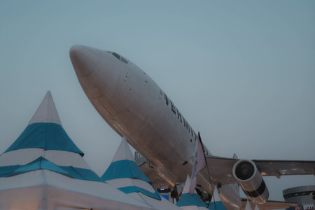 A Stunning and Beautiful Aircraft Display at a Captivating Evening Event for All Attendees