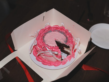 This delicious Pink Cake features beautiful slices and creamy decoration, ideal for any occasion