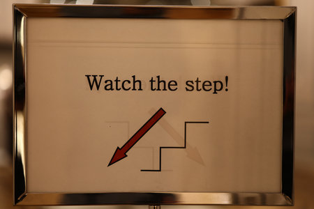 Caution Sign to Enhance Awareness of Steps and Potential Hazards in the Environment