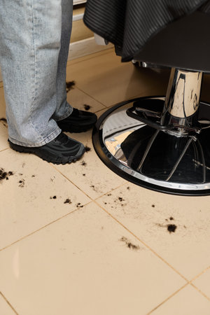 Salon floors often have hair clippings, showcasing the beauty industry cleanliness is key