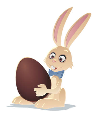 rabbit with egg for easterのイラスト素材