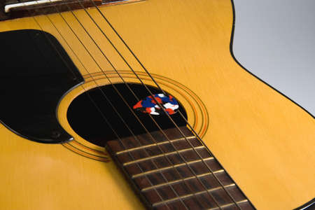 Guitar Top Strings and Pickの写真素材