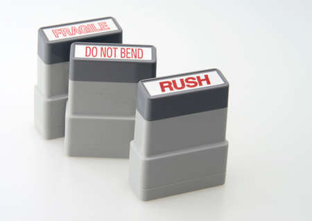 Office Stamps Packages Rush Do NOt Bend Fragileの写真素材