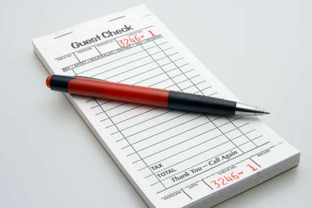Restarant guest check book for meal chargesの写真素材
