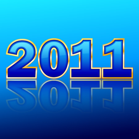 Inscription 2011 on a blue backgroundのイラスト素材