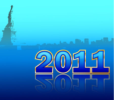 Inscription 2011 on a blue backgroundのイラスト素材