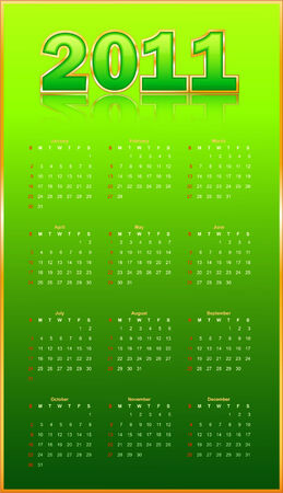 Calendar on a green background.   illustration.のイラスト素材