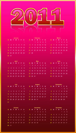 Calendar on a red background.  illustration.のイラスト素材