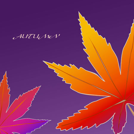 Autumn.  background in blue.のイラスト素材