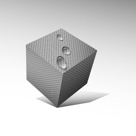Abstract metal cube.   illustration.のイラスト素材