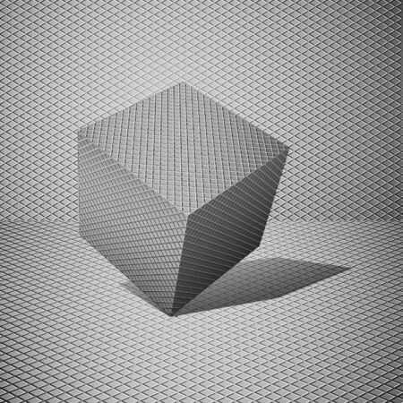 Abstract metal cube.  illustration.のイラスト素材