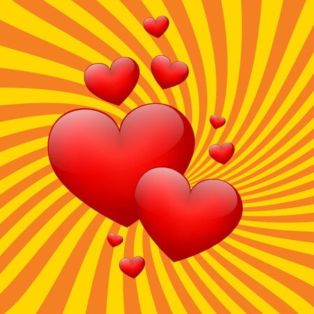 Abstract background with heartsのイラスト素材