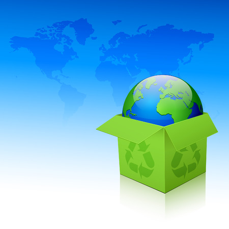 Globe in box のイラスト素材