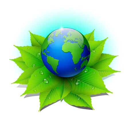Globe on a blue background.  illustration.のイラスト素材