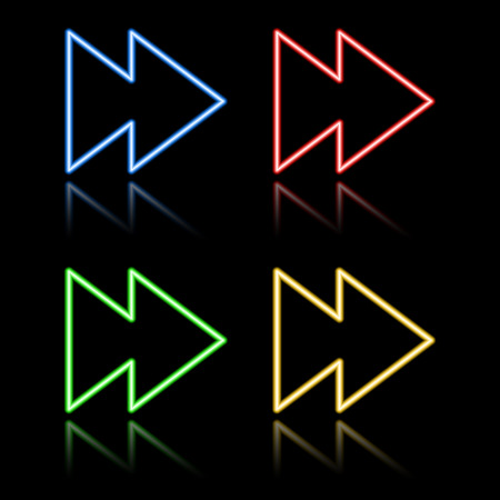 Icon set of neon buttons. Eps8のイラスト素材
