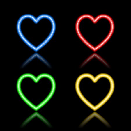 Icon set of neon buttons. Eps8のイラスト素材