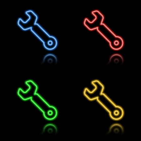 Icon set of neon buttons. Eps8のイラスト素材